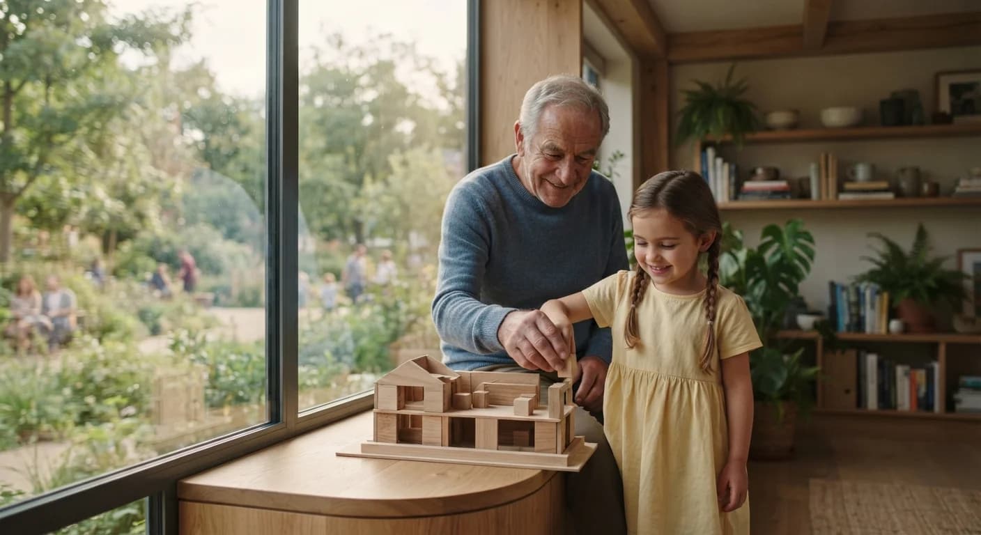 Modernes Wohnquartier aus der Luft